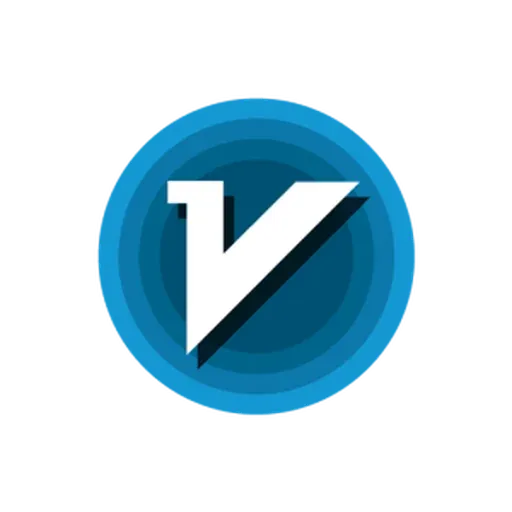 v2rayN 软件图标,蓝色圆形底上一个白色的 V 字