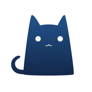 Clash for Android 应用图标,一只深蓝色小猫的剪影,白色圆眼睛