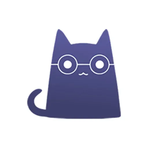 Clash Verge 软件图标,一只戴圆眼镜的紫色小猫